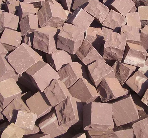 Agra Red Sandstone cobbles for paving