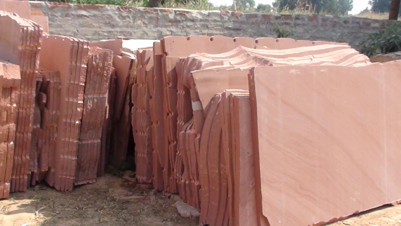 Agra Red Sandstone slabs and paving