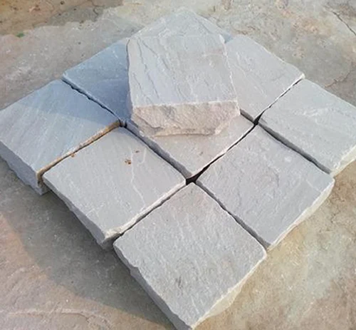 Dholpur Beige Sandstone cobbles for driveway paving
