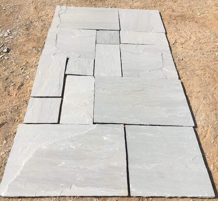 Kandla Gray Sandstone natural split slabs and tiles by Pushpa Stone Impex